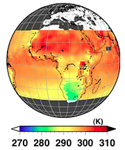 Surface temperature July 2008 - Courtesy LMD/CNRS